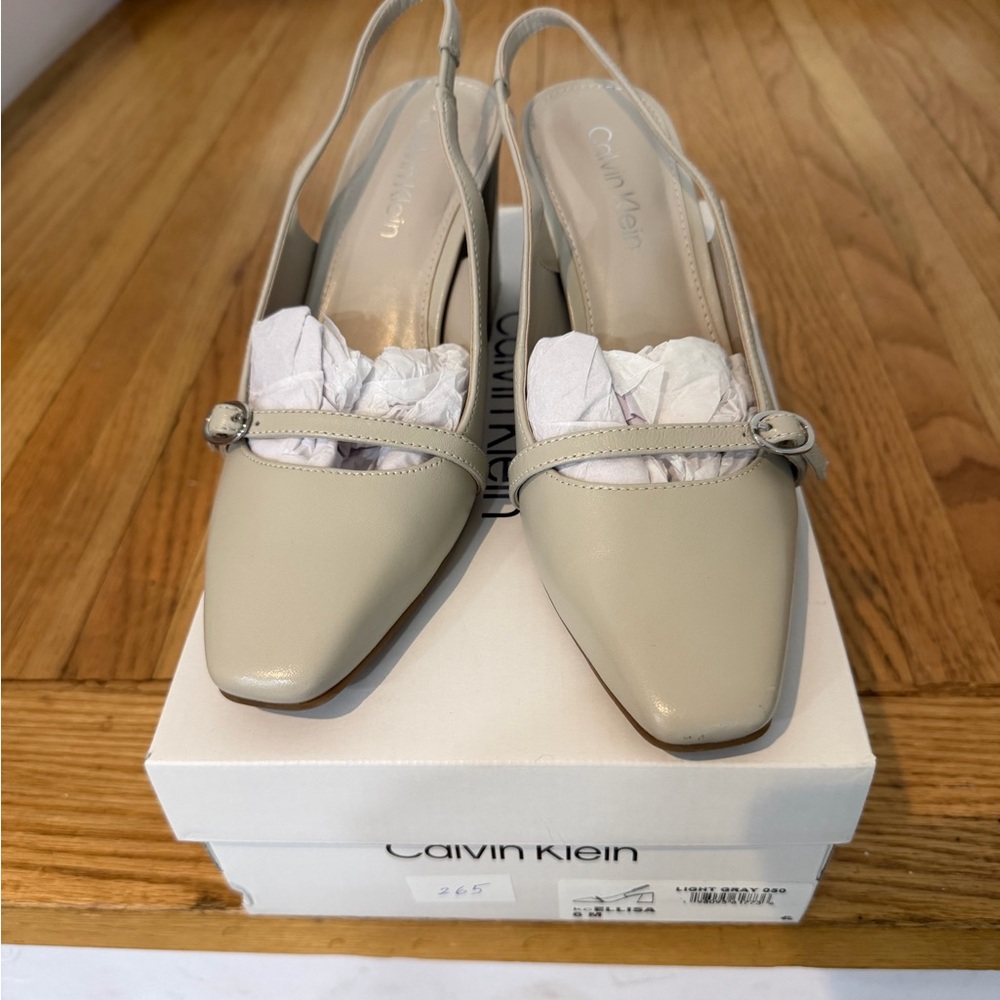 Calvin Klein Women's Beige Slingback Heels